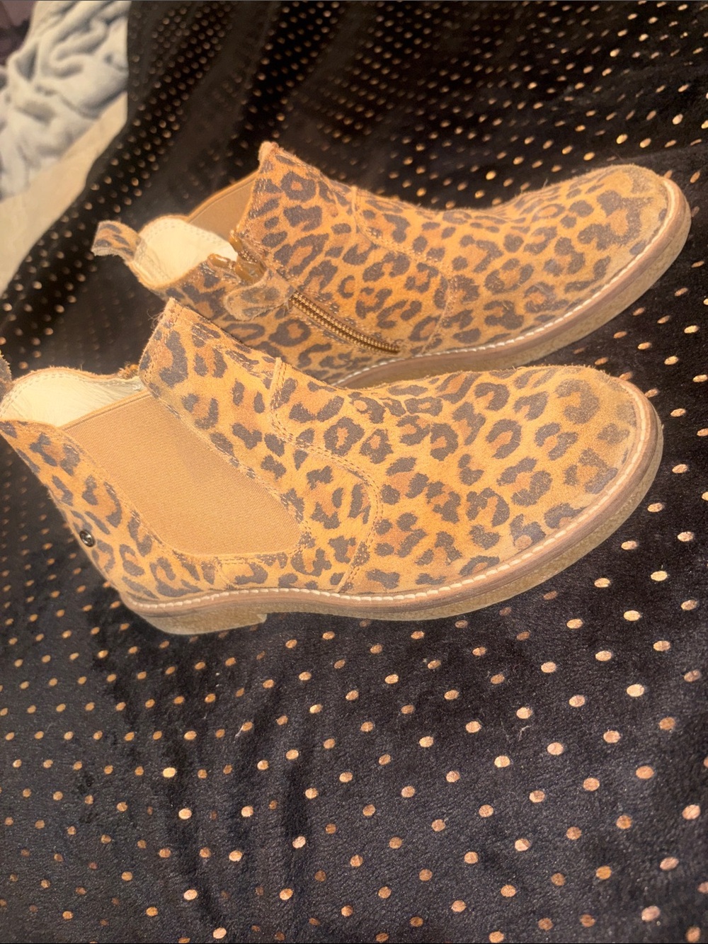 Leopard Print Chelsea Booties - Tan